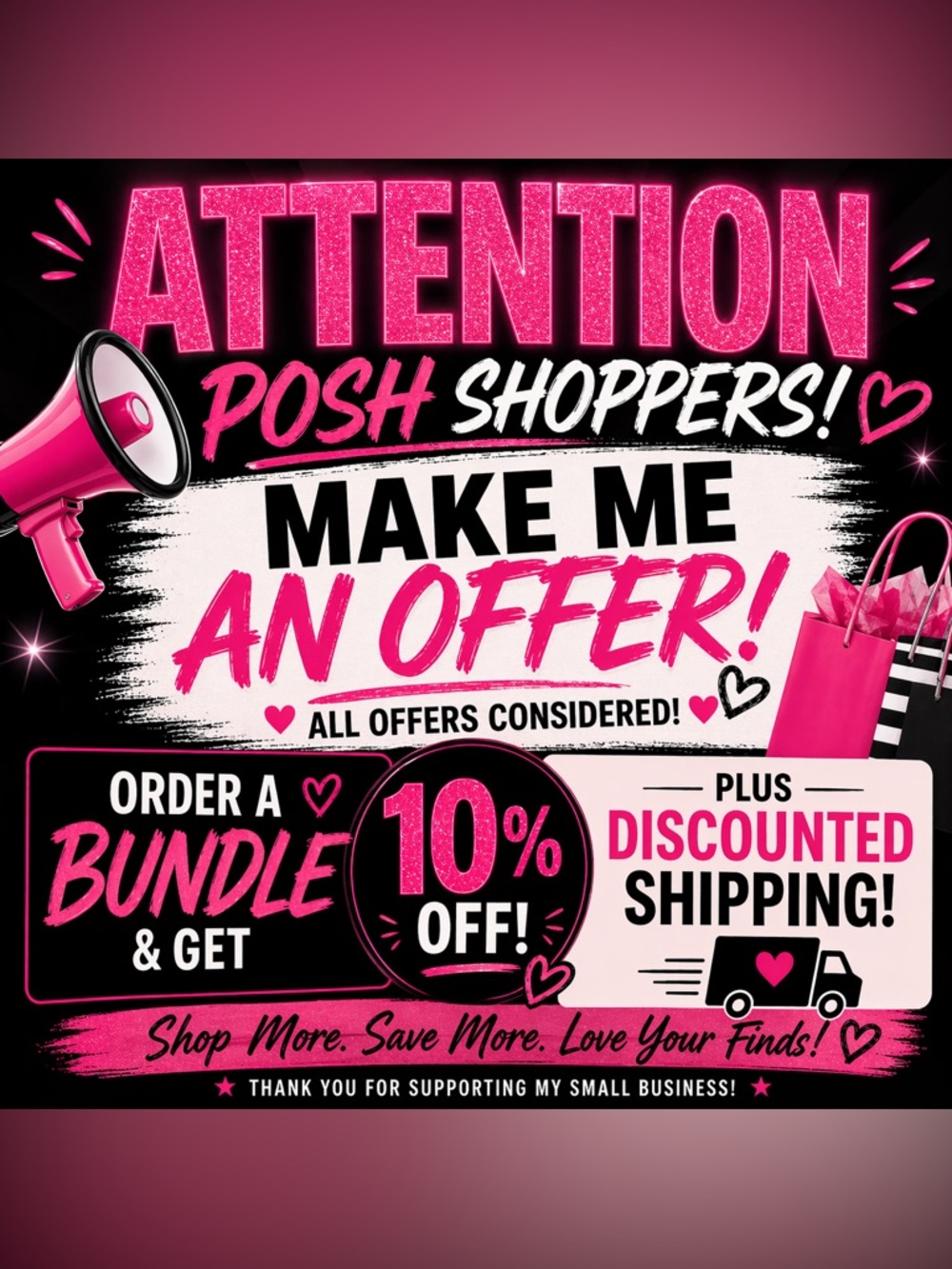 Pink Graphic Promotional Sign "Make Me An Offer"